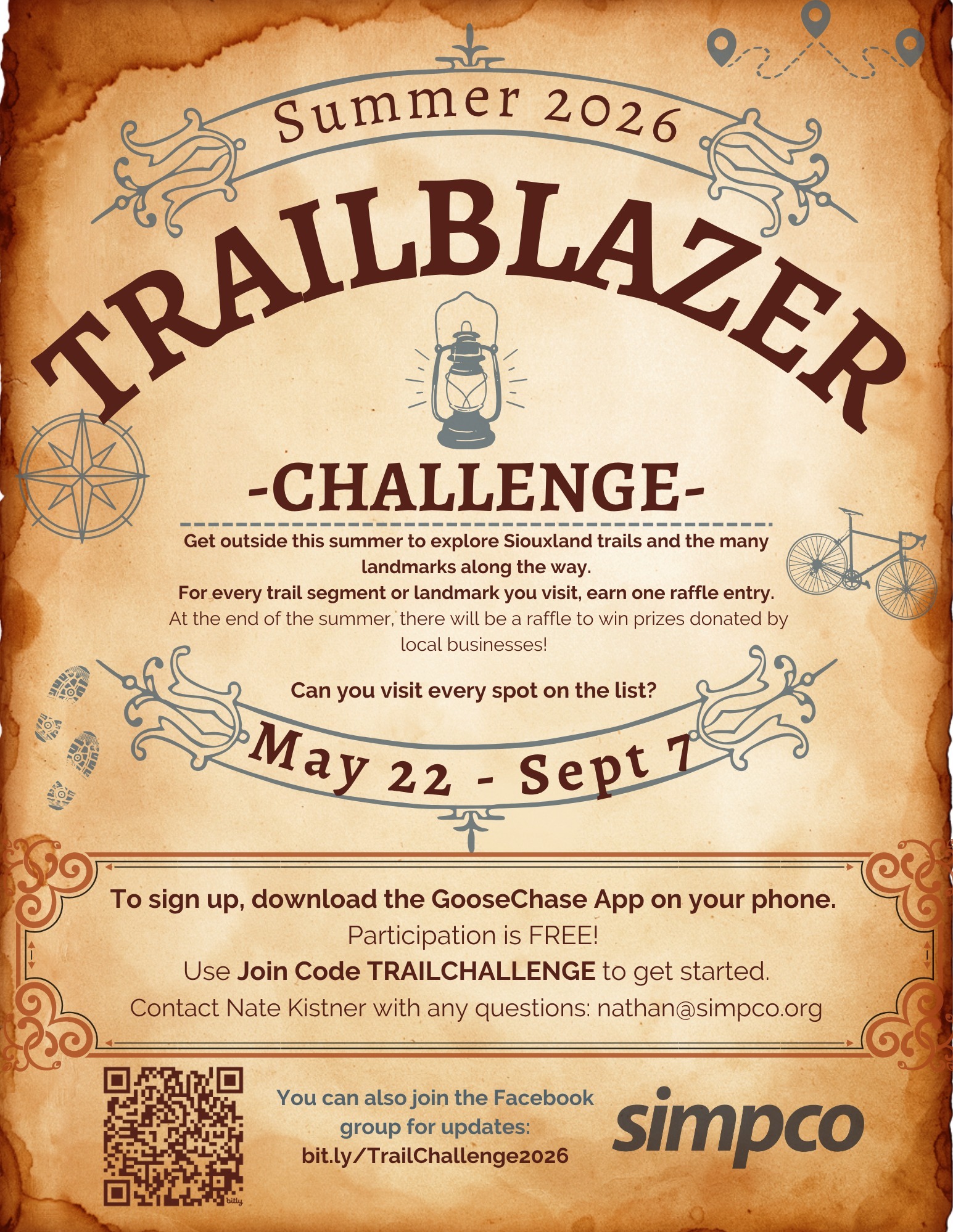 2026 Summer Trailblazer Challenge Flyer with info about event