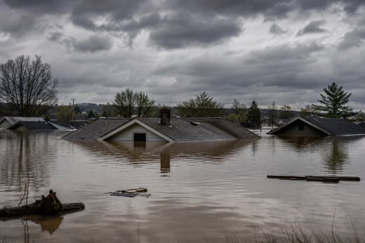 Rural Town Underwater