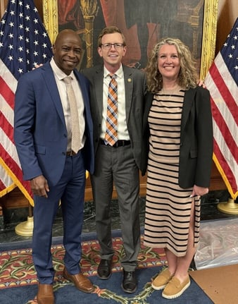 Brian Pearson, US Rep Dusty Johnson, and Michelle Bostinelos