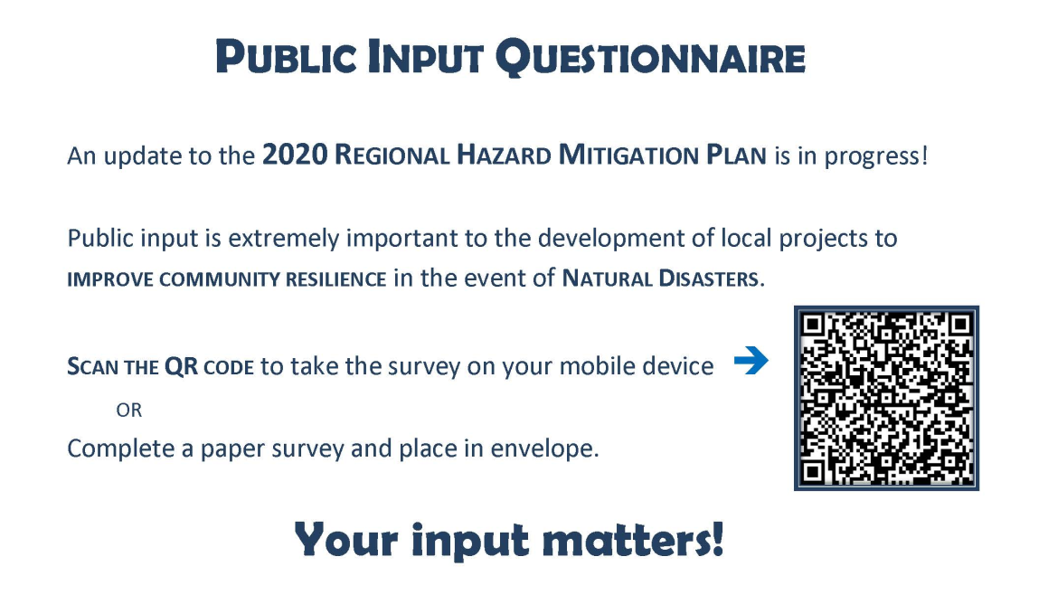 Public Input Questionnaire for Hazard Mit Plan Graphic