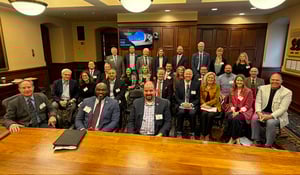 Group photo of the Siouxland Chamber of Commerce group at Iowa State Capitol