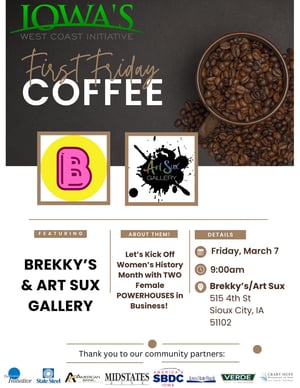 IWCI First Friday Coffee March Flyer