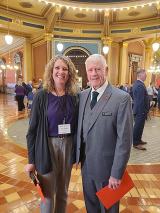 Michelle Bostinelos and Bob Henderson at Iowa Capitol