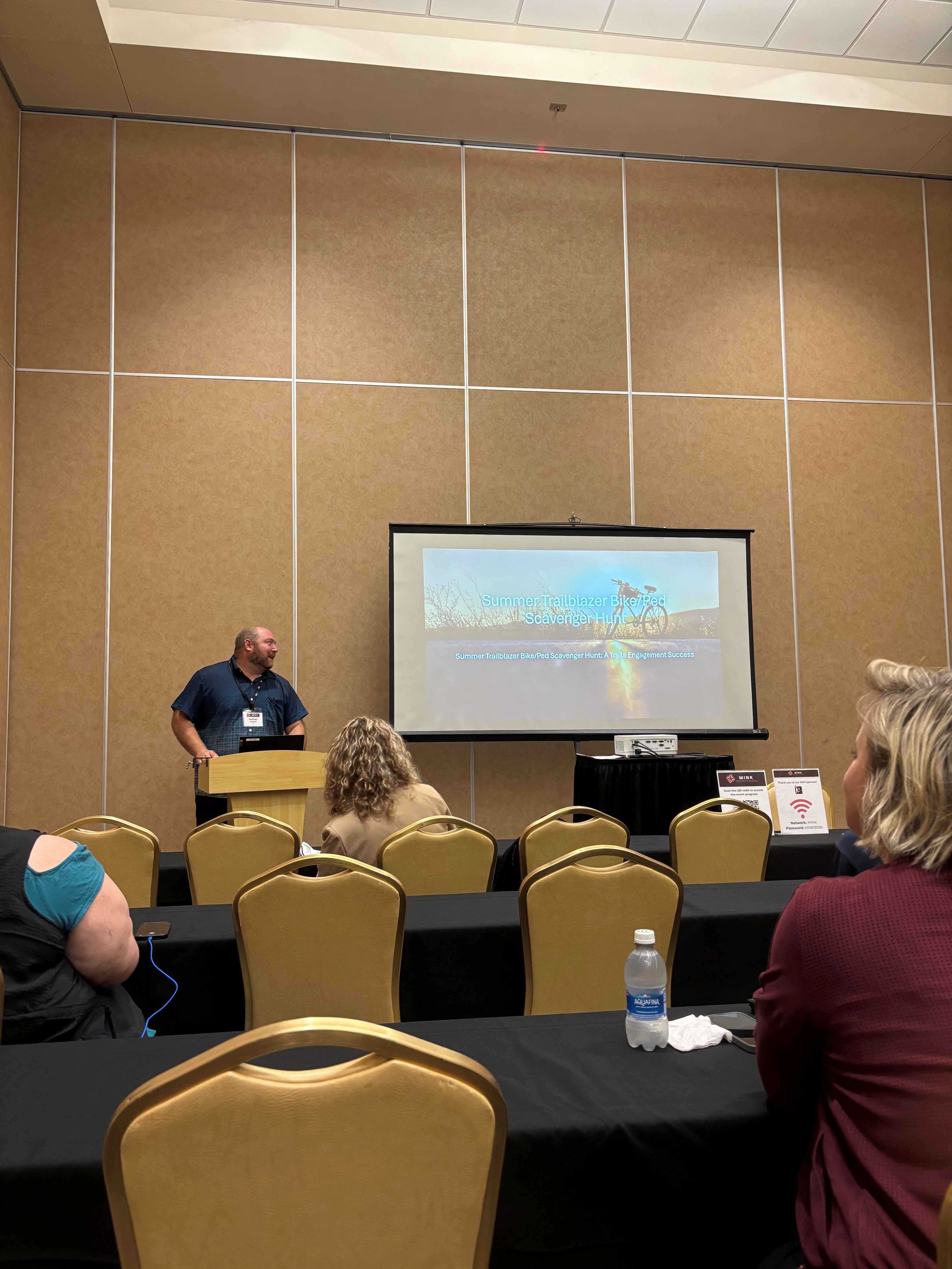 Nate presenting on summer trailblazer challenge