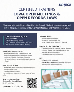 Open Meeting and Records Laws Training October Flyer