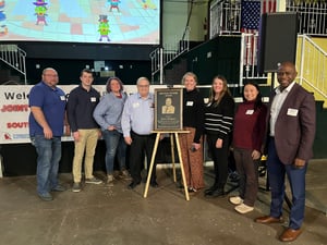 SIMPCO Staff with Lance Hedquist next to his Hall of Fame Award