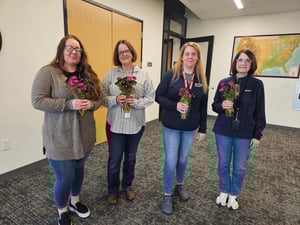 Emily, Tonia, Whitney, and Sharon pictured together for Admin Professional Day