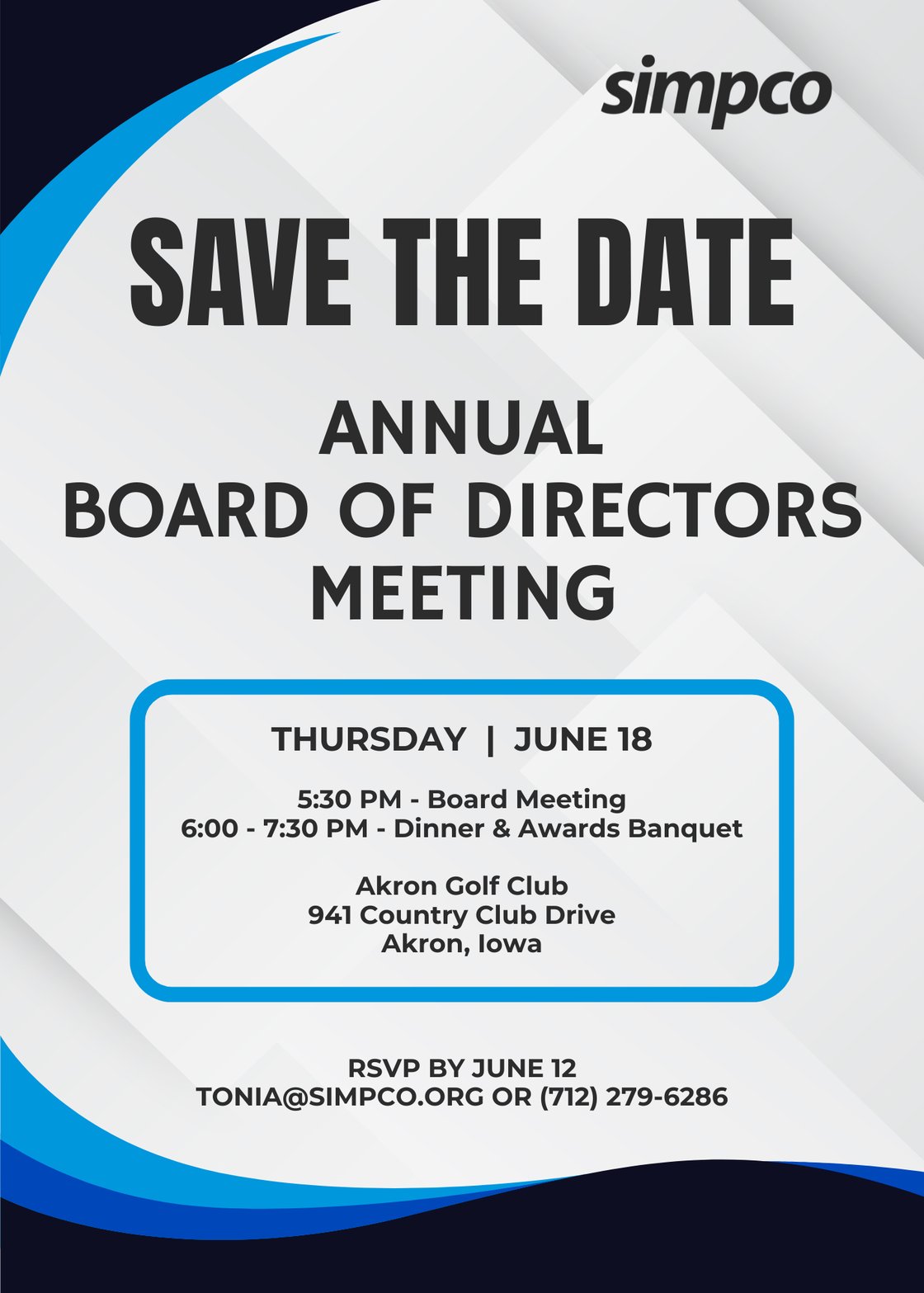 Save the Date 2026 Annual SIMPCO Board meeting