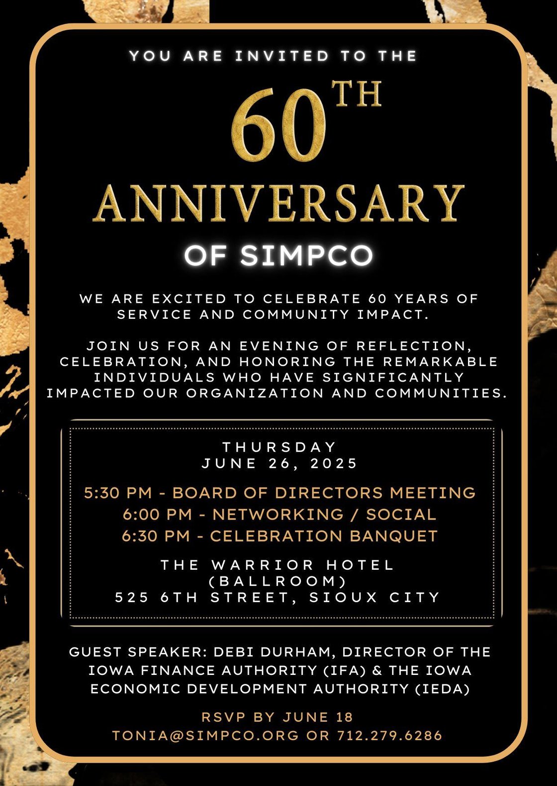 60th ANNIVERSARY SIMPCO  Invite