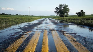 photo of flooded rural highway road