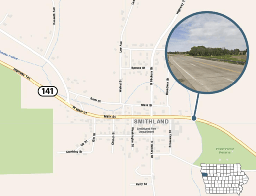 map of bridge IA 141 in Smithland-1