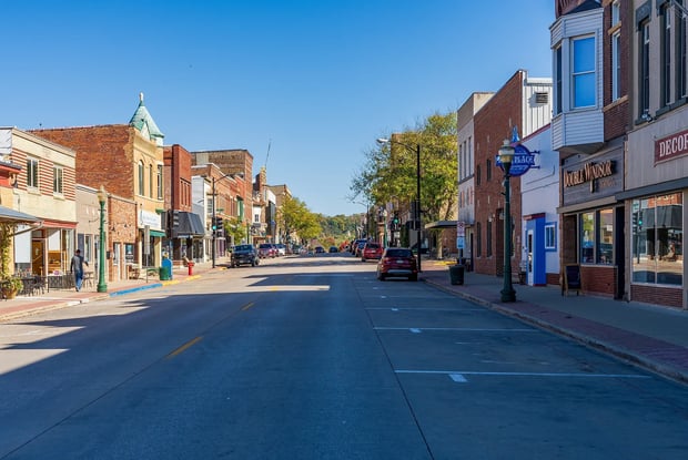 photo of main street in small town iowa