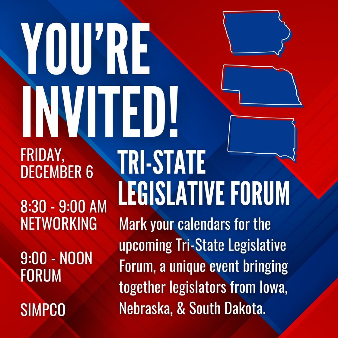 Tri-State Legislative Forum Invite